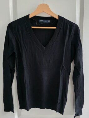 Zara black V-neck sweater
